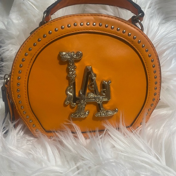 Mini Orange and Gold Studded Bag - Picture 1 of 8